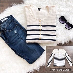 J Crew striped Henley